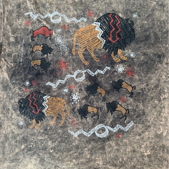 Vintage Way Out West 90's oversized tee with Bison Made in the USA - Picture 2 of 8